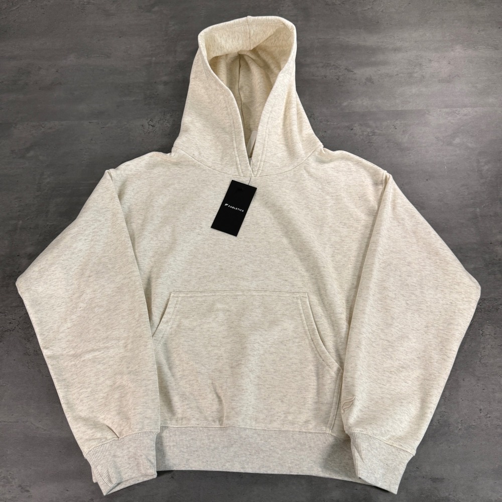 Fabletics Go-To Cozy Hoodie Womens XS Oatmeal Heather Pullover Sweatshirt LS Gym